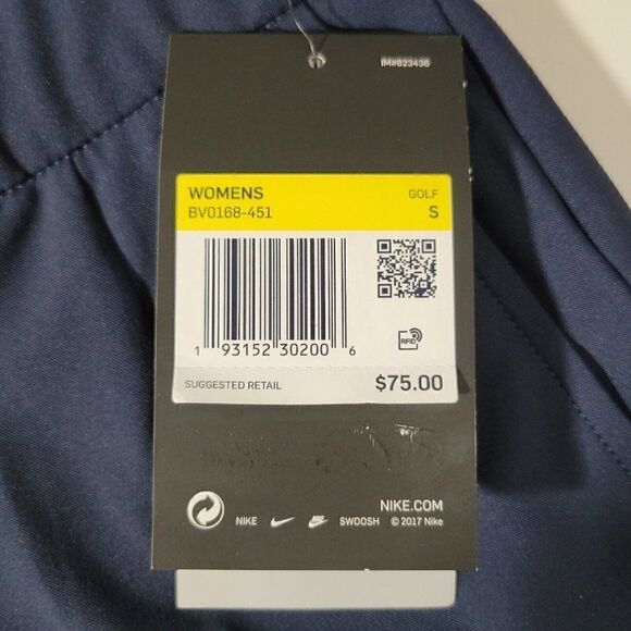 Nike Flex Golf Shorts Womens Small Flex UV Victory Dri-Fit Navy Blue UPF 40+ NWT - Picture 11 of 12